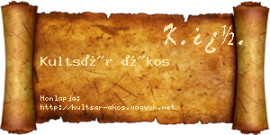 Kultsár Ákos névjegykártya